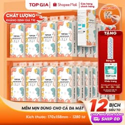 [SIÊU TO, CAO CẤP] Giấy vệ sinh treo tường TopGia thùng 10 12 8 6 bịch đa sắc, combo tiết kiệm 1280 tờ 1