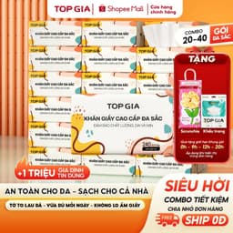 [SIÊU TIẾT KIỆM] Giấy ăn rút Topgia đa sắc cao cấp 240 tờ 4 lớp, dập vân 4D, mềm mịn, thấm hút tốt 1