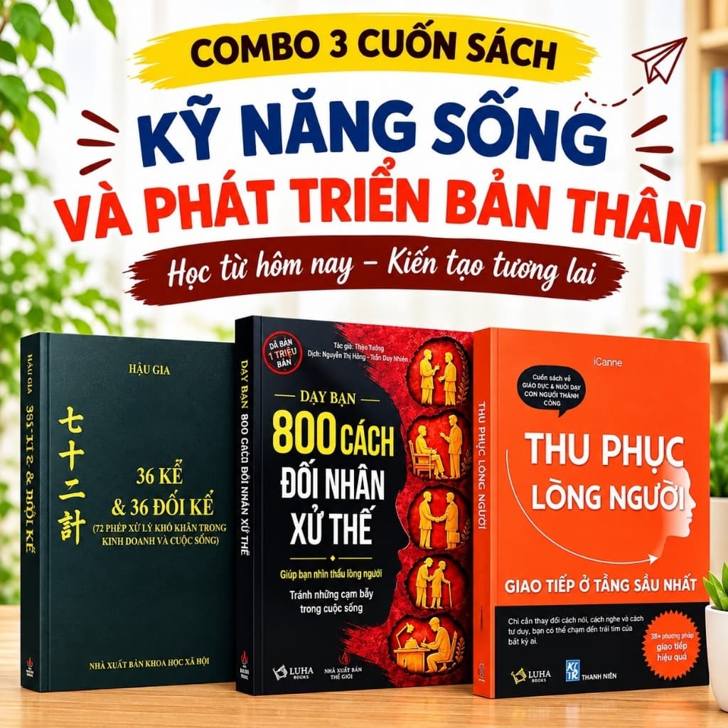 Combo 3 cuốn sách Dạy Bạn 800 Cách Đối Nhân Xử Thế + 36 Kế & 36 Đối Kế + Thu Phục Lòng Người (lẻ, bộ tuỳ chọn)