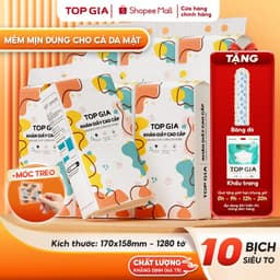 [LOẠI TO ĐẶC BIỆT] Thùng 10 bịch khăn giấy rút Top Gia treo tường đa sắc 1280 tờ, siêu dai và mềm mịn 1