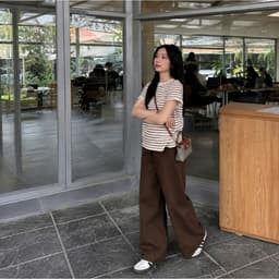 Quần Jean Nữ Ống Loe Lưng Cao Màu Nâu Choco AN TÂY Dài 103cm #7768 – Quần Bò Ống Rộng Hack Dáng Form Đẹp 6