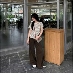 Quần Jean Nữ Ống Loe Lưng Cao Màu Nâu Choco AN TÂY Dài 103cm #7768 – Quần Bò Ống Rộng Hack Dáng Form Đẹp 7