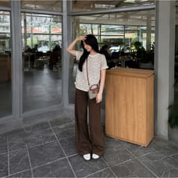 Quần Jean Nữ Màu Nâu Choco Ống Suông Loe Nhẹ Lưng Cao 103cm AN TÂY #7768 – Quần Bò Ống Rộng Hack Dáng 8