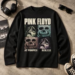 Áo thun dài tay Nam Nữ "Pink Floyd: Live at Pompeii" Áo Long Sleeve Oversize form rộng thoải mái 4