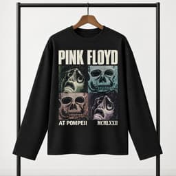 Áo thun dài tay Nam Nữ "Pink Floyd: Live at Pompeii" Áo Long Sleeve Oversize form rộng thoải mái 3