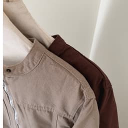 Áo Khoác Nữ Cổ Tàu Khoá Kéo AN TÂY Form Lửng Cá Tính, Style Hàn Quốc Trendy, Vải Denim Đẹp #8907 Màu Be Trà Sữa 6
