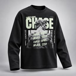 Áo thun dài tay Nam Nữ "Chase Gains Never Stop - Thần Lực Bất Diệt" Áo Long Sleeve Oversize form rộng thoải mái 3