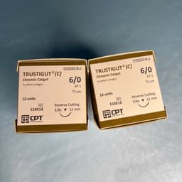 [ Bán theo hộp ] Chỉ Tự Tiêu CPT TRUSTIGUT C 4/0 5/0 6/0 (CHROMIC CATGUT) - CHÍNH HÃNG 3