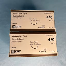[ Bán theo hộp ] Chỉ Tự Tiêu CPT TRUSTIGUT C 4/0 5/0 6/0 (CHROMIC CATGUT) - CHÍNH HÃNG 4