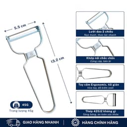 Nạo rau củ quả hai lưỡi cao cấp thép kháng gỉ thương hiệu 5