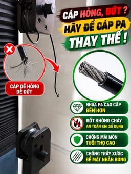 Dây cáp 5mm hàng cao cấp cho máy gym(vỏ bọc PA) 8