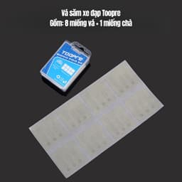 Bộ Vá Săm Xe Đạp TOOPRE 8 miếng dán + Bẩy Lốp Thép (KHÔNG DÍNH ĐỀN TIỀN) 8 miếng dán, dụng cụ vá lốp 8