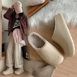 Sục bông siêu nhẹ chống thấm nước, dép lót lông, sục đế bệt basic cho nam và nữ chống trơn trượt 1