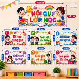Nội Quy Lớp Học Mẫu 2 – Bảng Nội Quy Trang Trí Lớp Học Mầm Non Tiểu Học, Decor Góc Học Tập 2