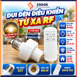 ĐUI ĐÈN ĐIỀU KHIỂN TỪ XA KHÔNG DÂY MÀU TRẮNG CÓ HẸN GIỜ TẮT - ĐUÔI ĐÈN ĐIỀU KHIỂN TỪ XA 1