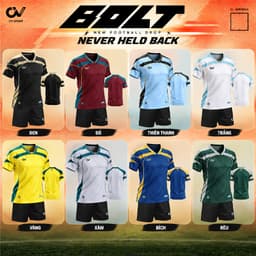 [Chính hãng CV Sport] [Nhận in tên số theo yêu cầu] Quần Áo Bóng Đá CV Bolt Đỏ đô vải C-Airmaxx siêu nhẹ Cao Cấp 3