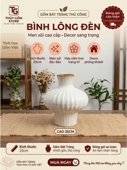 Bộ bình gốm men xói cao cấp 3 kích thước decor phòng khách, bình cắm hoa trang trí 3