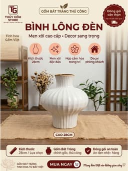 Bộ bình gốm men xói cao cấp 3 kích thước decor phòng khách, bình cắm hoa trang trí 2