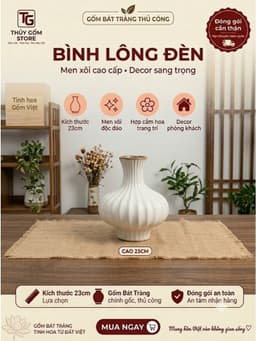 Bộ bình gốm men xói cao cấp 3 kích thước decor phòng khách, bình cắm hoa trang trí 4