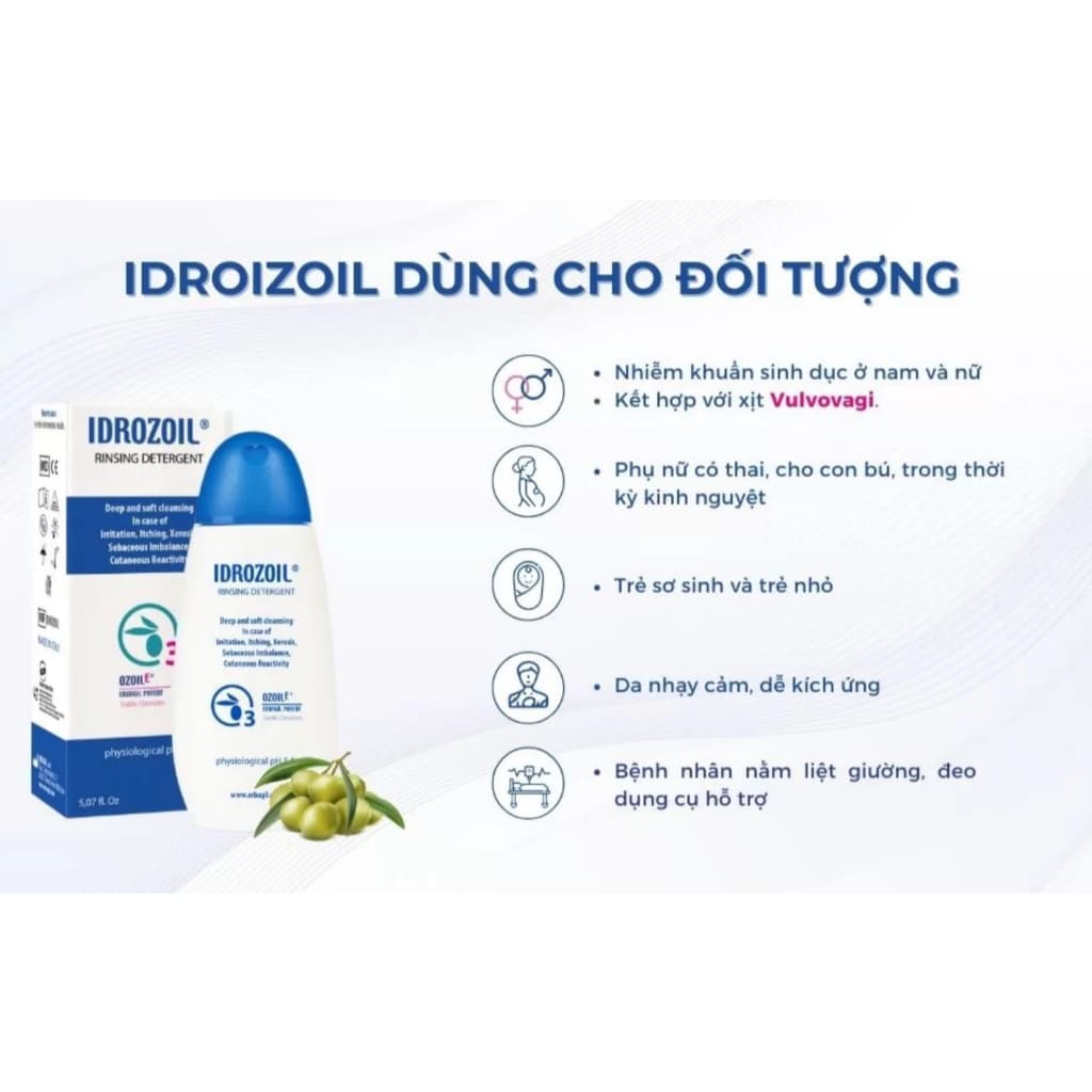 IDROZOIL RINSING DETERGENT Dung dịch vệ sinh cho nam và nữ hỗ trợ HPV.> SU SI SHOP 36