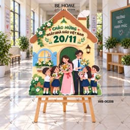 Bảng Chào Decor 20/11, Nhà Giáo Việt Nam, Phụ Kiện Sảnh Tiệc, In Tên Theo Yêu Cầu - BeHome Decor 9