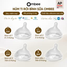 Núm Ti Thay Thế Bình Sữa Ombee Chất Liệu Silicone Mềm Mại Mô Phỏng Tự Nhiên Bắt Chuẩn Khớp Ngậm 1