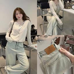 Quần Jeans Ống Suông AN TÂY Form Rộng Style Hàn Quốc Trendy Vải Jean Mềm Đẹp #8910 Màu Xanh Nhạt 8