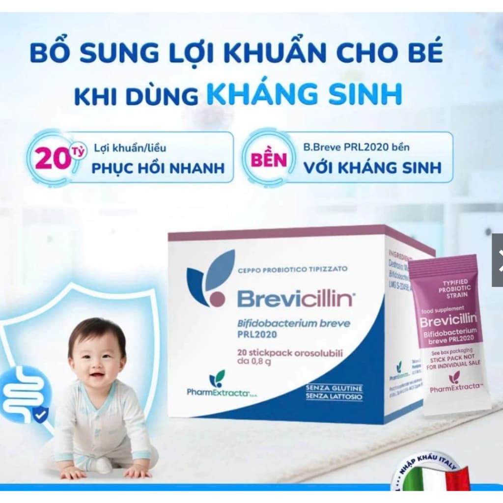 Brevicillin (Hộp 20 gói) Men vi sinh chứa 20 tỷ lợi khuẩn hỗ trợ cân bằng hệ vi sinh đường ruột> SU SI SHOP 36