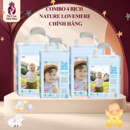 Combo 4 bịch Tã/Bỉm Nature Love Mere form to NỘI ĐỊA HÀN Cao Cấp Đủ size NB,M,L,XL,XXL 1