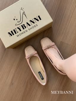 [Chân mập - Tăng 1 size] Giày Búp Bê MEYBANNI Đế Bệt Mũi Vuông Phối Nơ Và Khóa B Xinh Xắn - C834 2