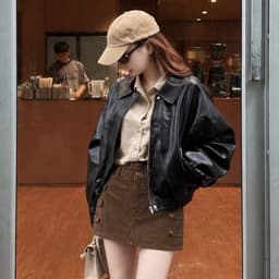 Quần Giả Chân Váy Napoleon AN TÂY Form Ngắn Hack Eo, Cúc Đính Kim Loại #8912 Màu Nâu Choco 2