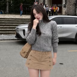 Quần Giả Chân Váy Napoleon AN TÂY Form Ngắn Hack Eo, Cúc Đính Kim Loại #8911-13 Màu Be Trà Sữa, Nâu Choco, Xanh Than 6