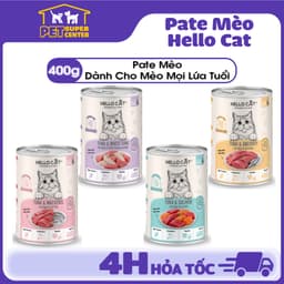 Pate Mèo Hello Cat 400g 4 Vị Cá | Hairball & Urinary, Bổ Sung Prebiotics Taurine 1