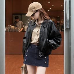 Quần Giả Chân Váy Napoleon AN TÂY Form Ngắn Hack Eo, Cúc Đính Kim Loại #8911 Màu Xanh Than 3
