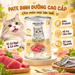 Pate Mèo Hello Cat 400g 4 Vị Cá | Hairball & Urinary, Bổ Sung Prebiotics Taurine 4