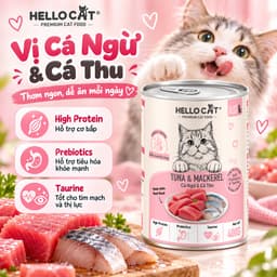 Pate Mèo Hello Cat 400g 4 Vị Cá | Hairball & Urinary, Bổ Sung Prebiotics Taurine 7