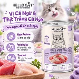 Pate Mèo Hello Cat 400g 4 Vị Cá | Hairball & Urinary, Bổ Sung Prebiotics Taurine 9