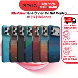 [iP18] Ốp Pitaka Bản UltraSlim Khoét Viền Có Nút Camera Control Siêu Phẩm Từ Sợi Aramid Dệt cho iP 18/17/16 Series 1