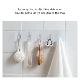Thanh Treo Dán Tường Trong Suốt 6 Móc. LMS 6