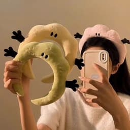 Vòng cài tóc nữ hình mây bông mềm mại màu xanh lá 1