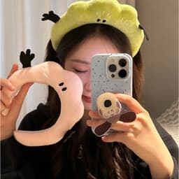 Vòng cài tóc nữ hình mây bông mềm mại màu xanh lá 4