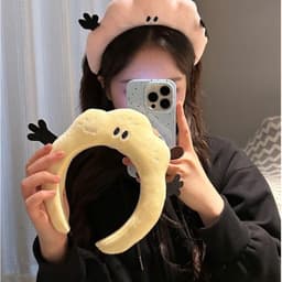 Vòng cài tóc nữ hình mây bông mềm mại màu xanh lá 2