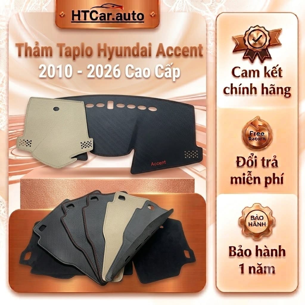 Thảm Taplo Hyundai Accent 2010-2026 Cao Cấp, Chống Nắng, Chống Trượt, Bảo Vệ Nội Thất Ô Tô