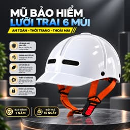 Nón Bảo Hiểm Lưỡi Trai 6 Múi Freesize, Thiết Kế Trẻ Trung, Gọn Nhẹ, Bảo Hành 12 Tháng 1