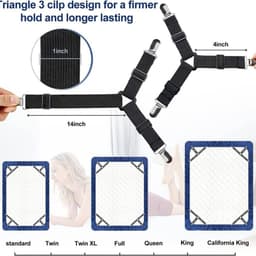 [ COMBO 4 ] Kẹp Ga Giường Cố Định Ga Chống Xê Dịch VINALUXURY Kẹp Cố Định Drap 3 Chấu Tiện Lợi 2