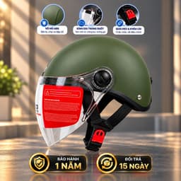 Mũ bảo hiểm 1/2 kính dài chắn gió hàng chính hãng, bảo hành 12 tháng ANFAGO HELMETS 9