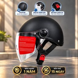 Mũ bảo hiểm 1/2 kính dài chắn gió hàng chính hãng, bảo hành 12 tháng ANFAGO HELMETS 3