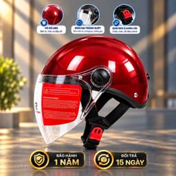 Mũ/Nón Bảo Hiểm 1/2 Nam Nữ Nhiều Màu Kính Dài, Chống Lóa, Chắn Gió Cao Cấp 9