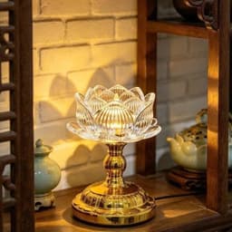 Đèn Thờ Hoa Sen LED Cao Cấp Gia Dụng Tạ Hùng Anh – Dùng 2 Pin AA Viền Mạ Vàng Trang Trí Bàn Thờ Thần Tài, Gia Tiên, Phật 9