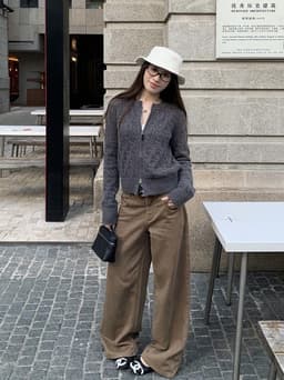 𝑾𝑮𝑾𝑬 𝑺𝒕𝒖𝒅𝒊𝒐 𝒙 𝑬𝑵𝑬𝑵 Áo Len Cardigan Nữ Vặn Thừng Nổi Thêu Ngựa Basic Phong Cách Hàn Quốc 11581 8
